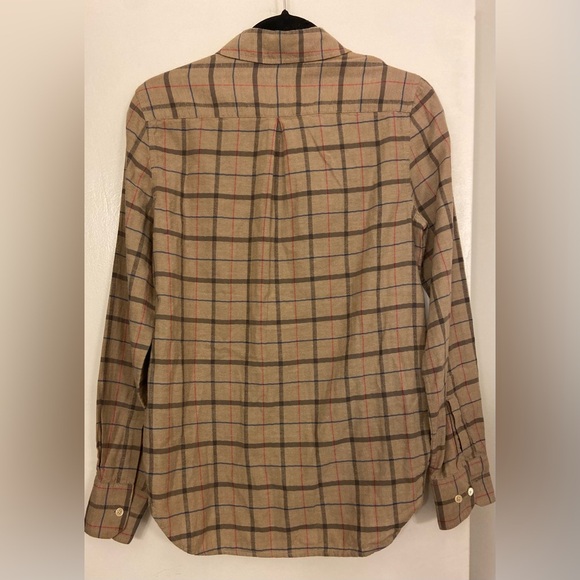 Jenni Kayne Lightweight Flannel Taupe Plaid Size XS - Picture 6 of 10